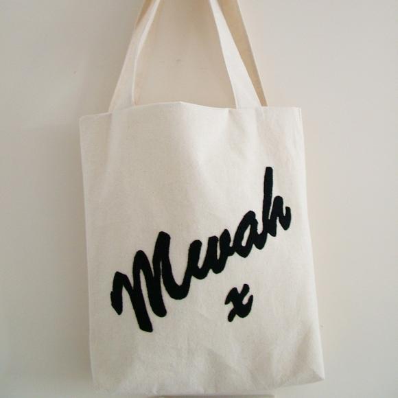 Heavyweight Canvas Mwah X Tote/book Bag - Fully Lined - Can Be Customised