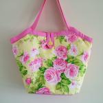 Handmade Pink Summer Floral Bucket Shoulder Bag