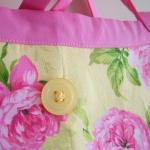 Handmade Pink Summer Floral Bucket Shoulder Bag
